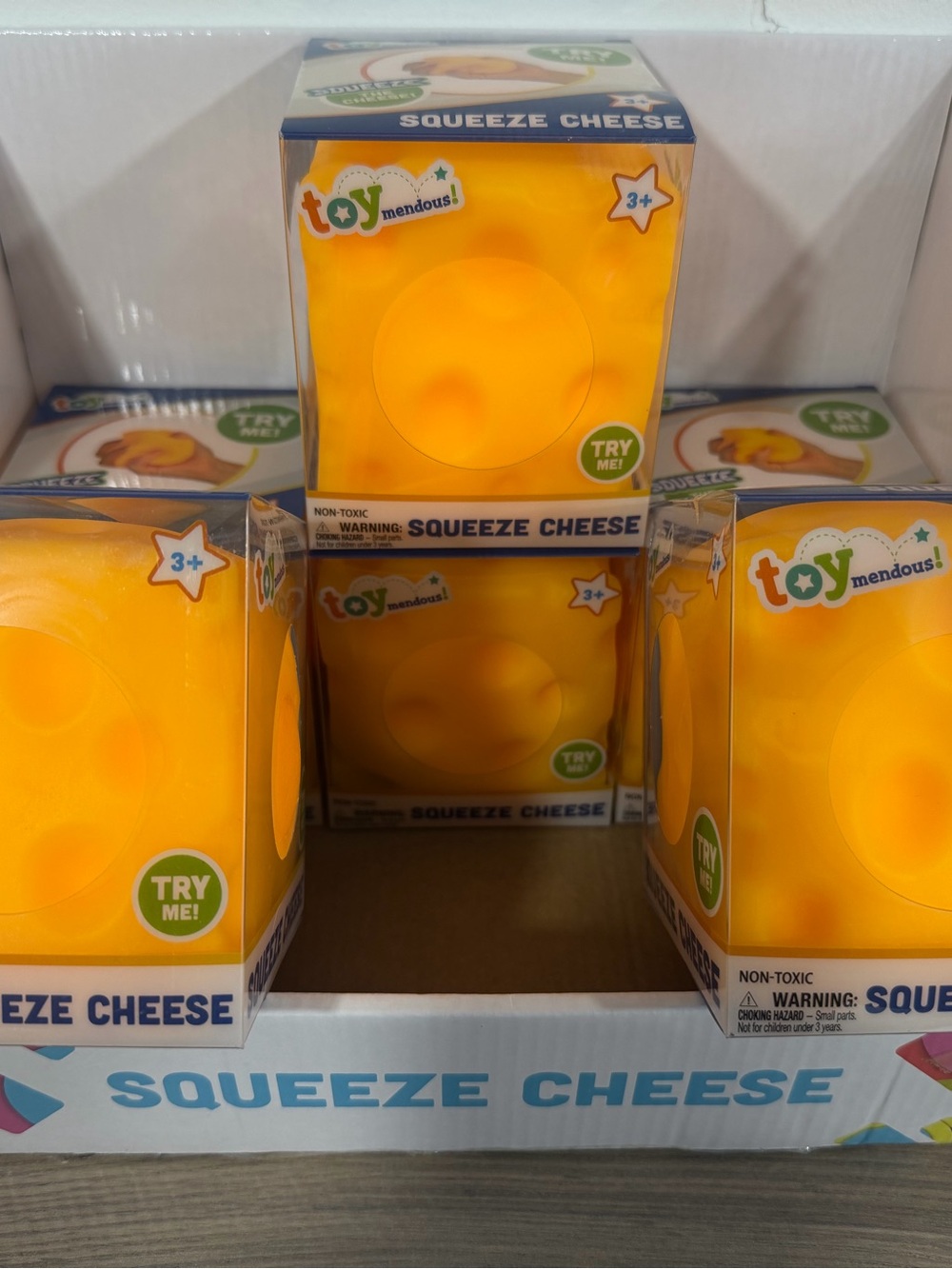 Yellow Squeeze Cheese Sensory Toy
